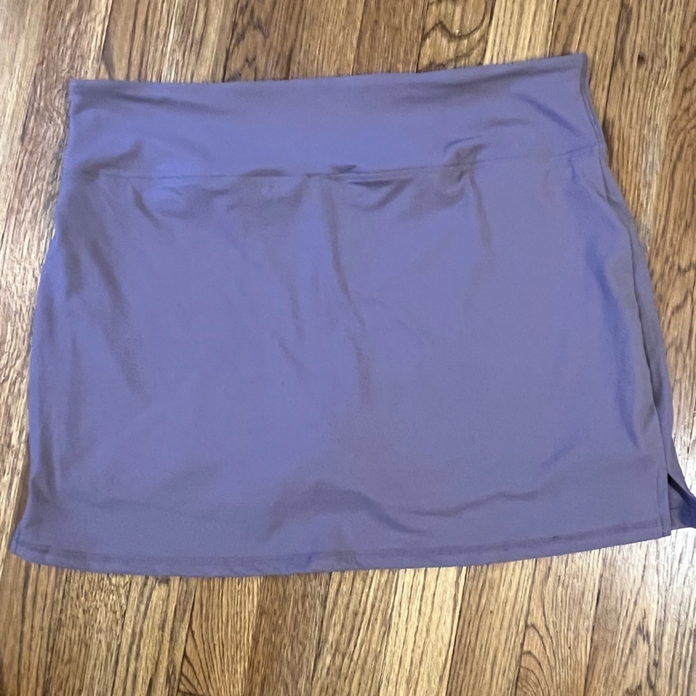Purple Mini Athletic Pencil Skirt with Wrap Design - Picture 2 of 4